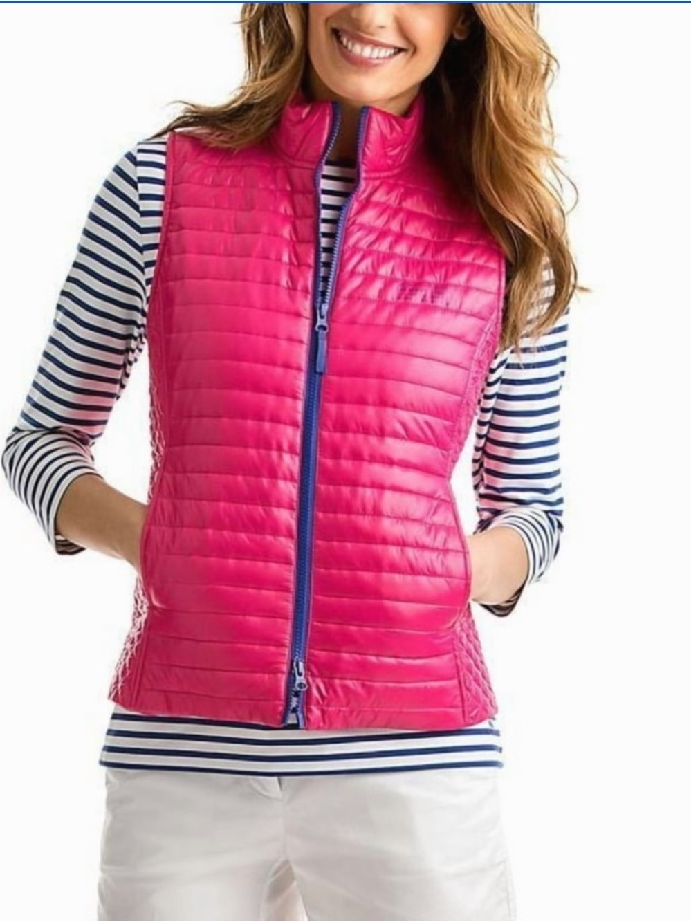 Vineyard Vines Pink Quilted Lightweight Vest - Women